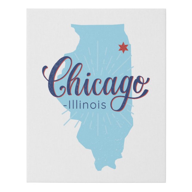 Chicago Illinois Map Canvas (Front)