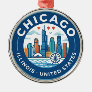 Chicago Illinois Metal Ornament