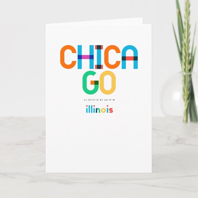 Chicago Illinois Mid Century, Pop Art, Card (Front)