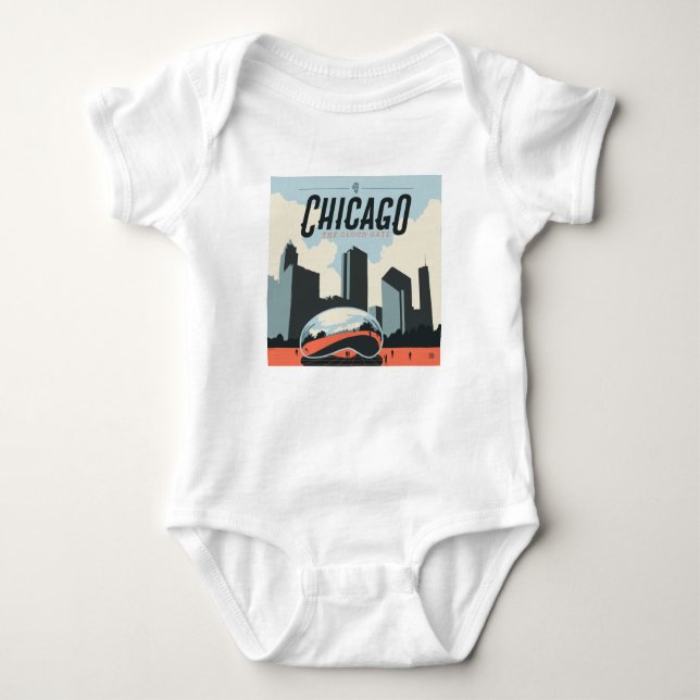 Chicago, Illinois | Millennium Park Baby Bodysuit (Front)