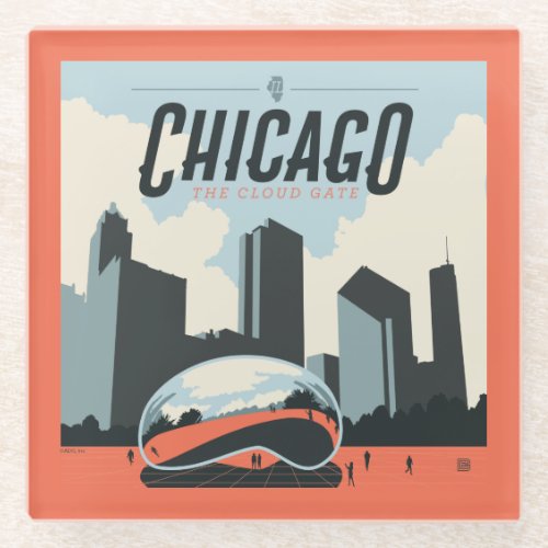 Chicago Illinois  Millennium Park Glass Coaster