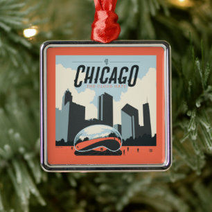 Chicago, Illinois   Millennium Park Metal Ornament