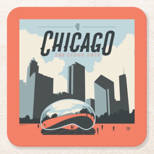 Chicago Illinois  Millennium Park Square Paper Coaster