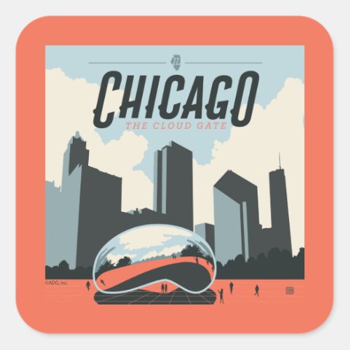 Chicago Illinois  Millennium Park Square Sticker