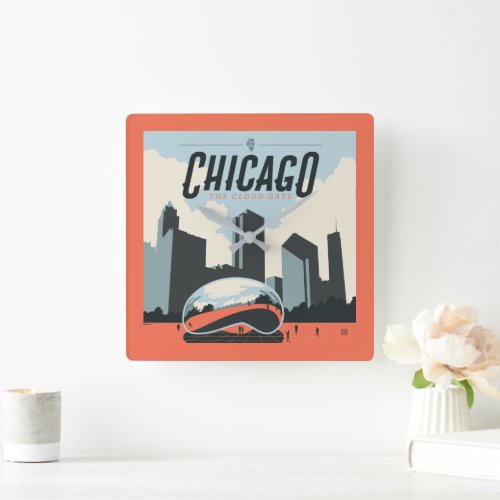 Chicago Illinois  Millennium Park Square Wall Clock