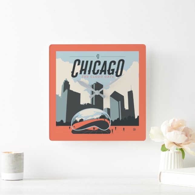 Chicago, Illinois | Millennium Park Square Wall Clock (Home)