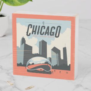 Chicago, Illinois   Millennium Park Wooden Box Sign