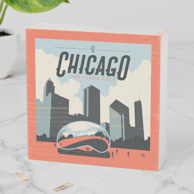 Chicago, Illinois | Millennium Park Wooden Box Sign (In Situ Horizontal)