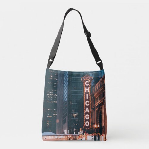 Chicago Illinois Neon Sign At Night Crossbody Bag