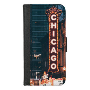 Chicago Illinois Neon Sign At Night iPhone 8/7 Wallet Case