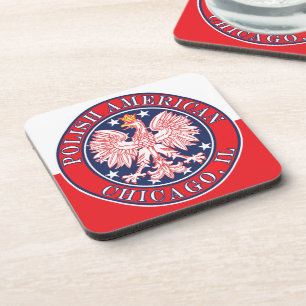 Chicago Illinois Polish Beverage Coaster