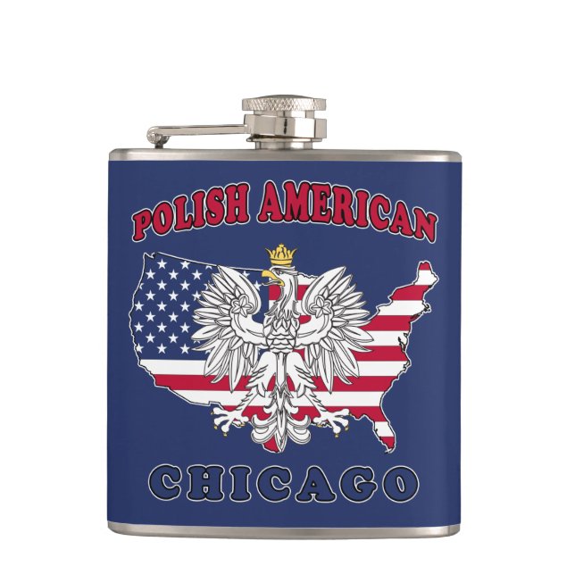 Chicago Illinois Polish Flask (Front)
