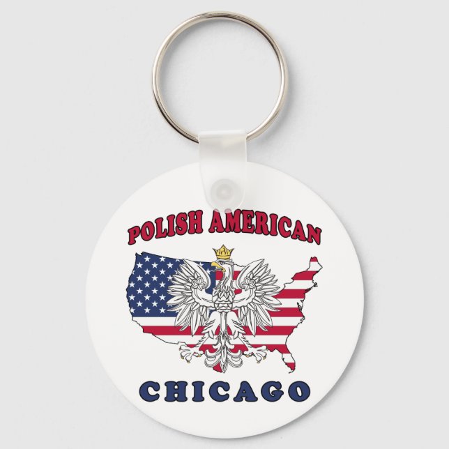 Chicago Illinois Polish Keychain (Front)
