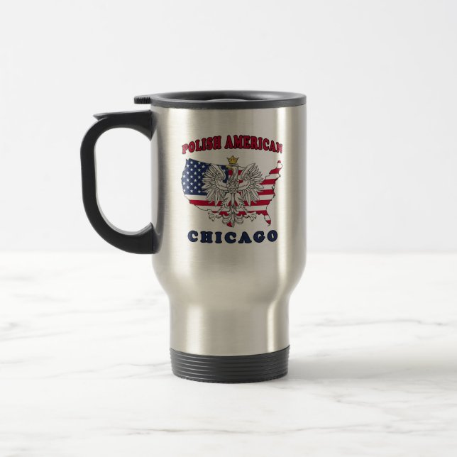 Chicago Illinois Polish Travel Mug (Left)