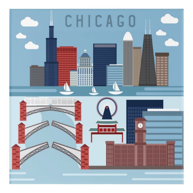 Chicago Illinois Poster Acrylic Print (Front)