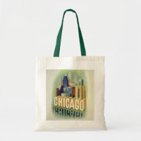 Chicago Illinois Retro Vintage Travel Poster