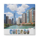Chicago Illinois River Skyline Photo Magnet Chicago Illinois River Skyline Photo Magnet