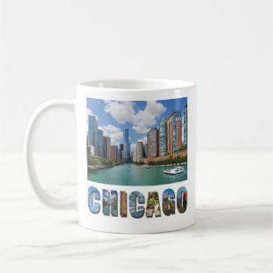 Chicago Illinois River Skyline Travel Photo Coffee Mug