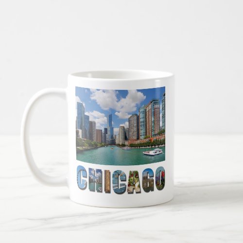 Chicago Illinois River Skyline Travel Photo Coffee Mug