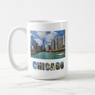 Chicago Illinois River Skyline Travel Photo Coffee Mug