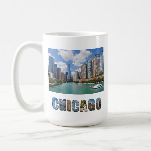 Chicago Illinois River Skyline Travel Photo Coffee Mug