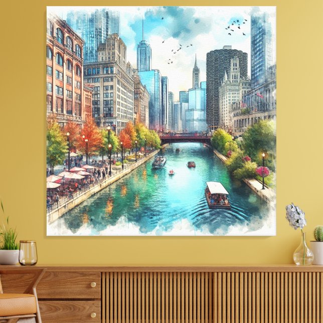 Chicago Illinois River Wall Art  (Insitu(LivingRoom))