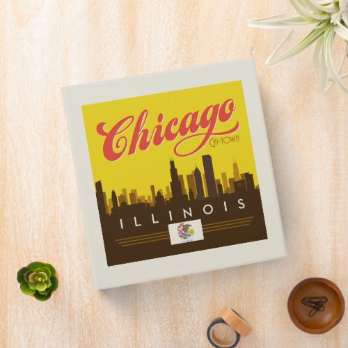 Chicago Illinois Skyline 3 Ring Binder