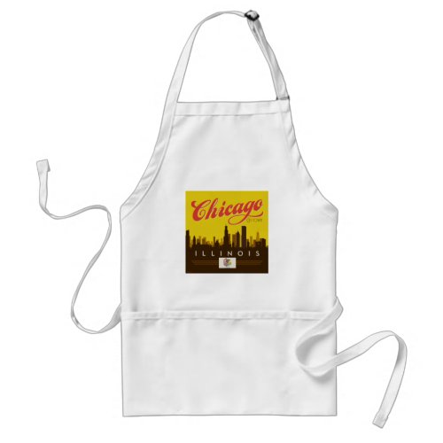 Chicago Illinois Skyline Adult Apron