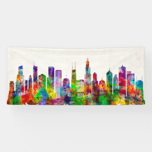 Chicago Illinois Skyline Banner