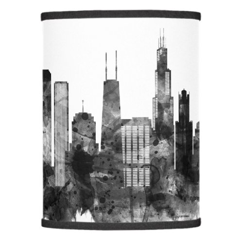 Chicago Illinois Skyline BW Lamp Shade