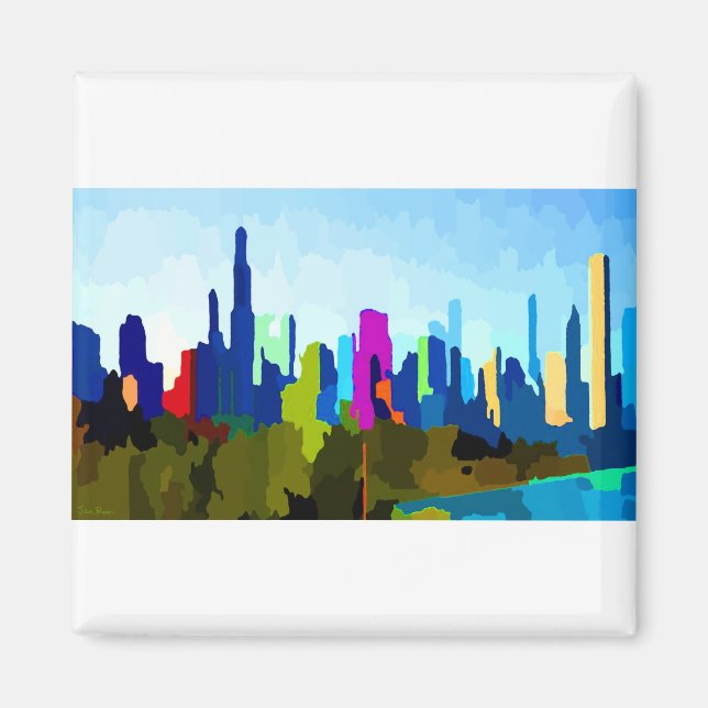 Chicago Illinois Skyline by Jon Baran Magnet (Front)