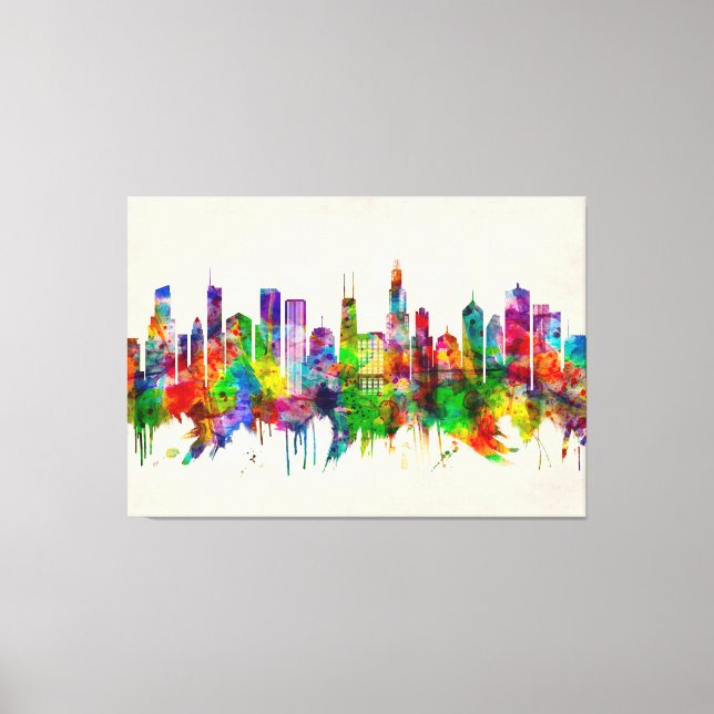 Chicago Illinois Skyline Canvas Print (Front)