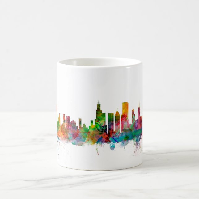 Chicago Illinois Skyline Coffee Mug (Center)