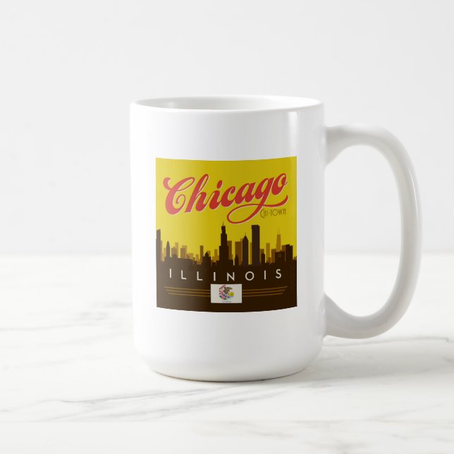 Chicago Illinois Skyline Coffee Mug (Right)