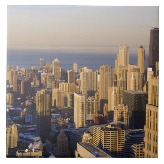 Chicago, Illinois, Skyline from the Sears Tower Tile (Front)