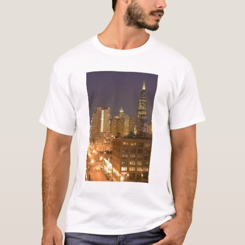 Chicago Illinois Skyline from West Loop at T_Shirt