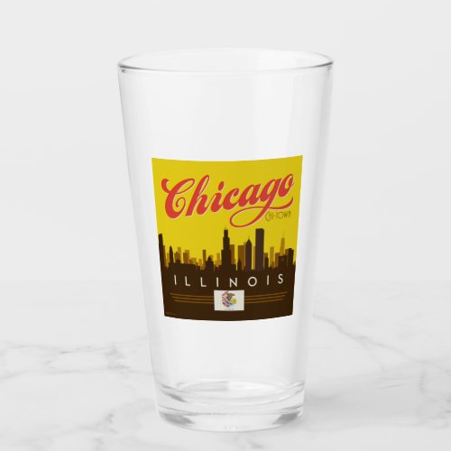 Chicago Illinois Skyline Glass