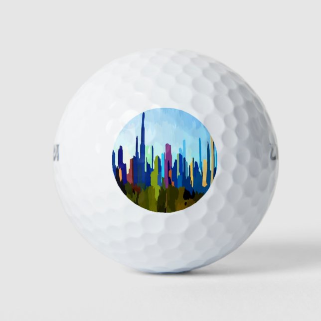 Chicago Illinois Skyline Golf Balls (Front)