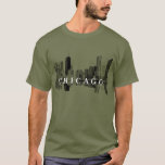 Chicago, Illinois Skyline In Black T-shirt at Zazzle