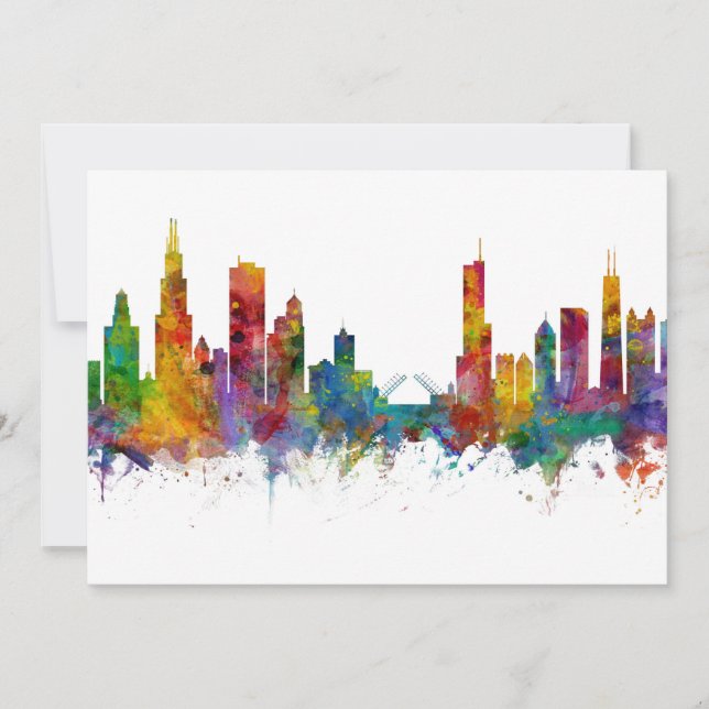 Chicago Illinois Skyline Invitation (Front)