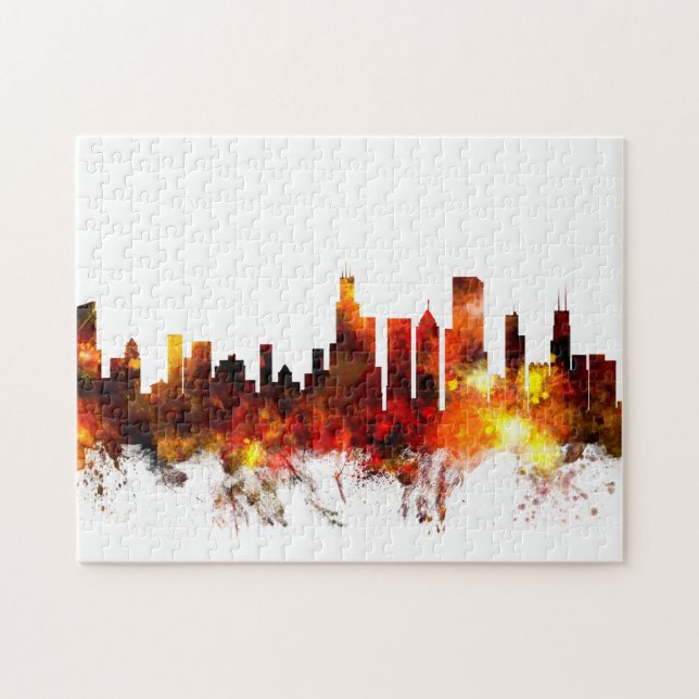 Chicago Illinois Skyline Jigsaw Puzzle (Horizontal)