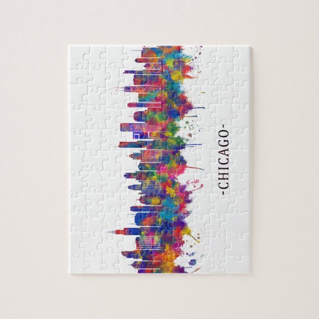 Chicago Illinois Skyline Jigsaw Puzzle (Vertical)