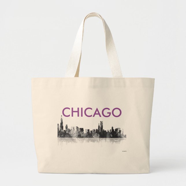 CHICAGO ILLINOIS SKYLINE - Jumbo Tote Bag (Front)