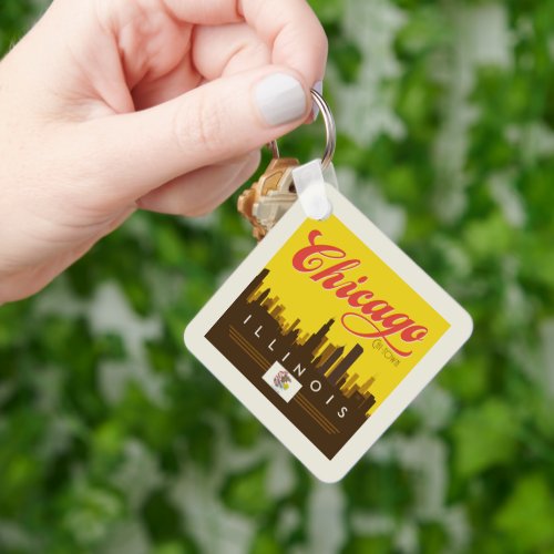 Chicago Illinois Skyline Keychain