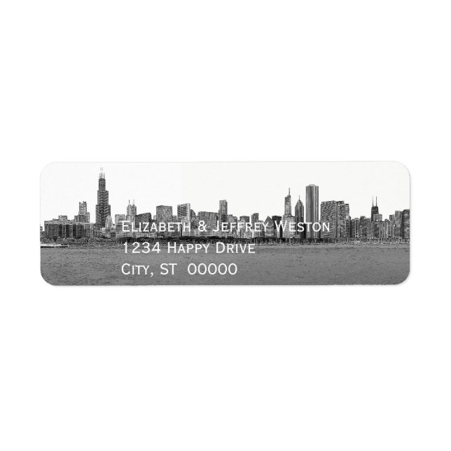Chicago Illinois Skyline Label (Front)
