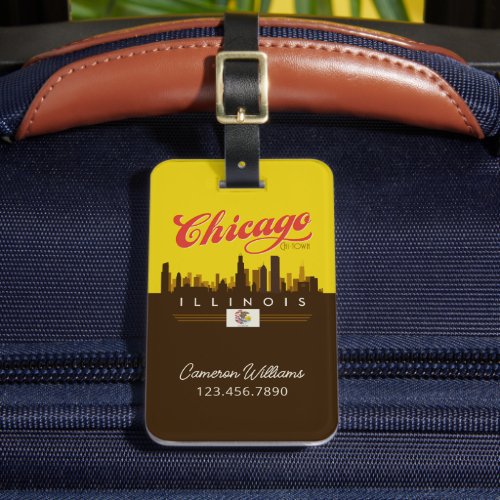 Chicago Illinois Skyline Luggage Tag