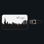 Chicago Illinois Skyline Luggage Tag<br><div class="desc">"SOLD Multiple Times" Luggage Tag - ✔NOTE: ONLY CHANGE THE TEMPLATE AREAS NEEDED! 😀 If needed, you can remove the text and start fresh adding whatever text and font you like. 📌If you need further customization, please click the "Click to Customize further" or "Customize or Edit Design" button and use...</div>