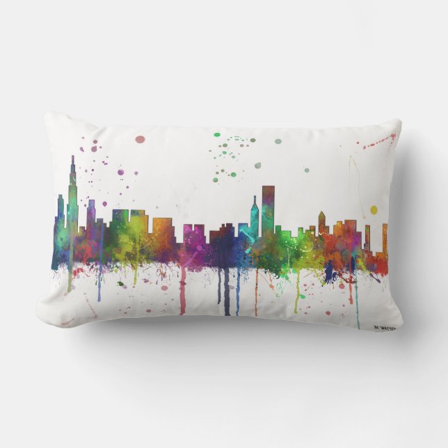 CHICAGO, ILLINOIS SKYLINE LUMBAR PILLOW (Front)