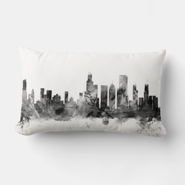 Chicago Illinois Skyline Lumbar Pillow (Front)
