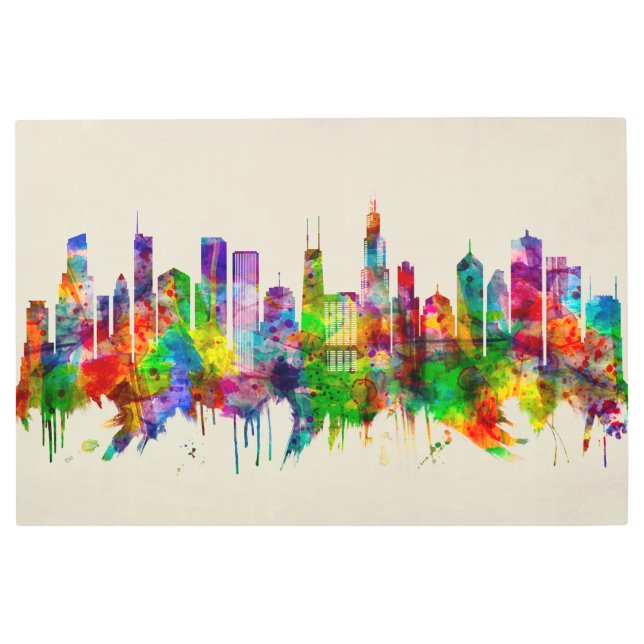 Chicago Illinois Skyline Metal Print (Front)